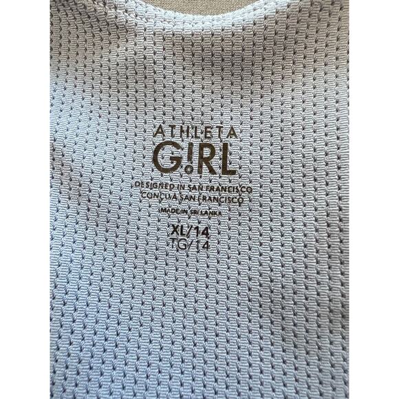 ATHLETA GIRL Long Distance Green Blue Tie Dye SPORTS BRA Sz XL 14 EUC - Picture 3 of 5